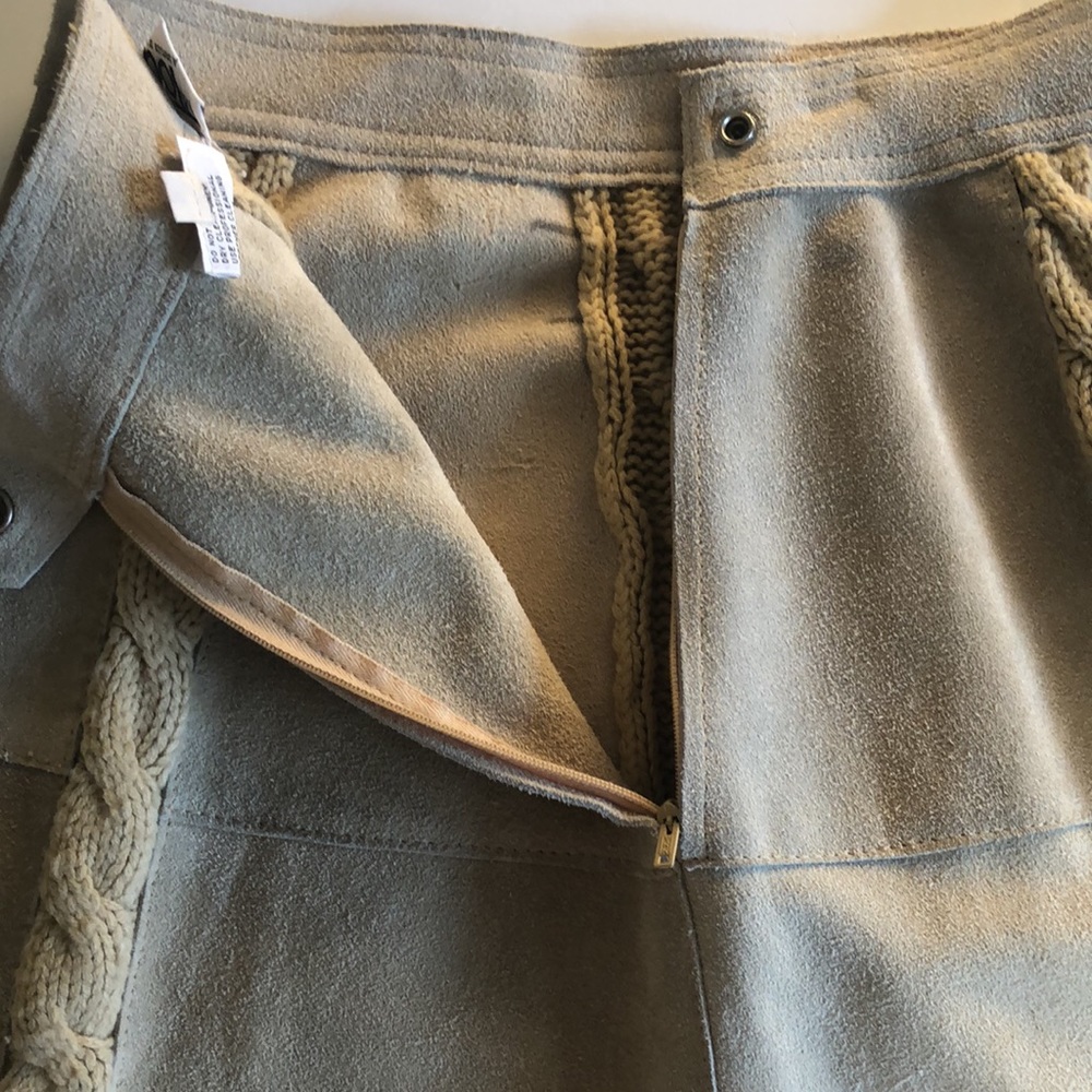 Vintage Ms. Today Crochet Suede Skirt Size 12 - Picture 6 of 11